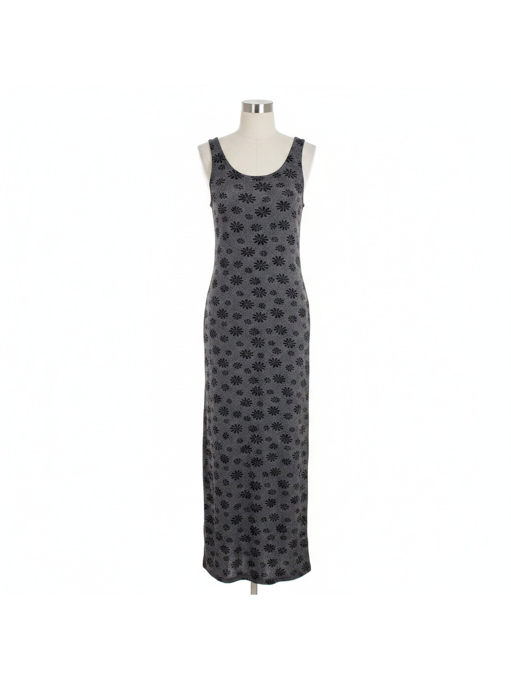 Divine vintage 90’s y2k maxi textured daisy grunge fairy goth Black slit small